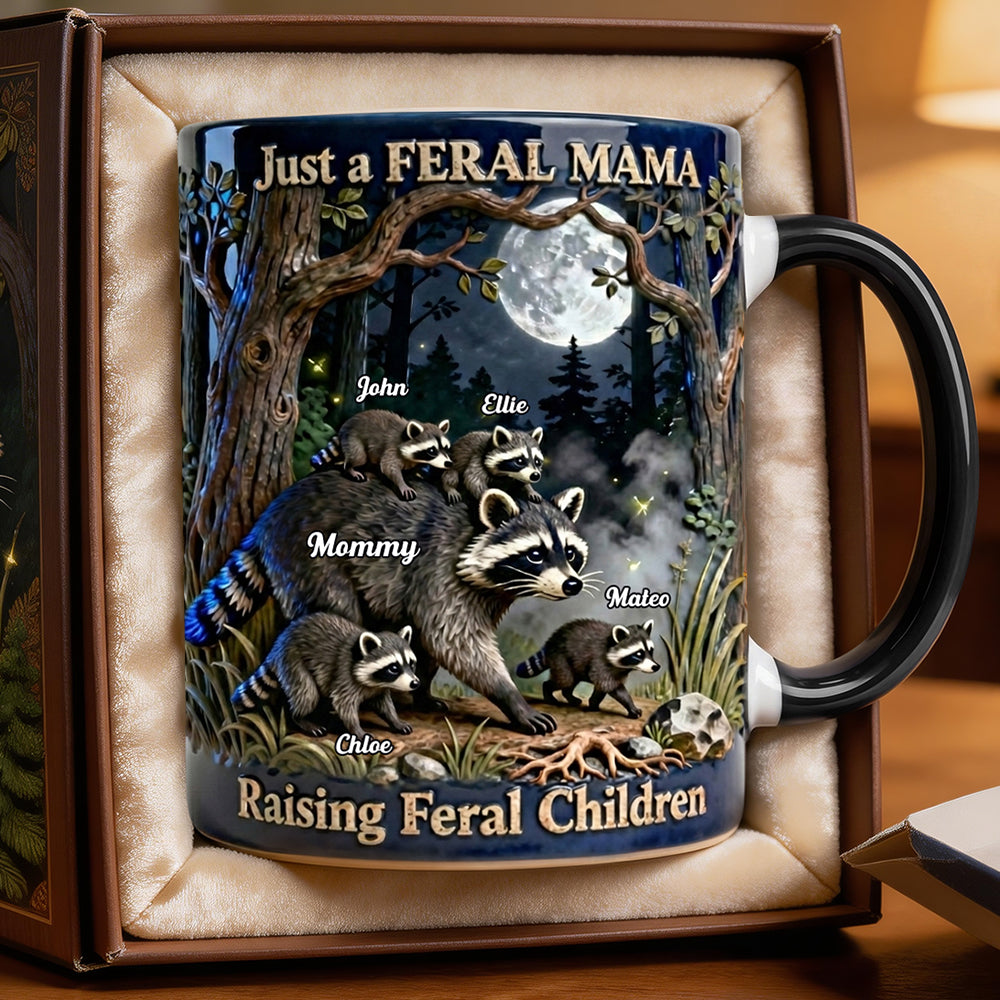 Funny Raccoon Mom Coffee Mug - Personalized Gifts For Mom 03NADT280226-Homacus