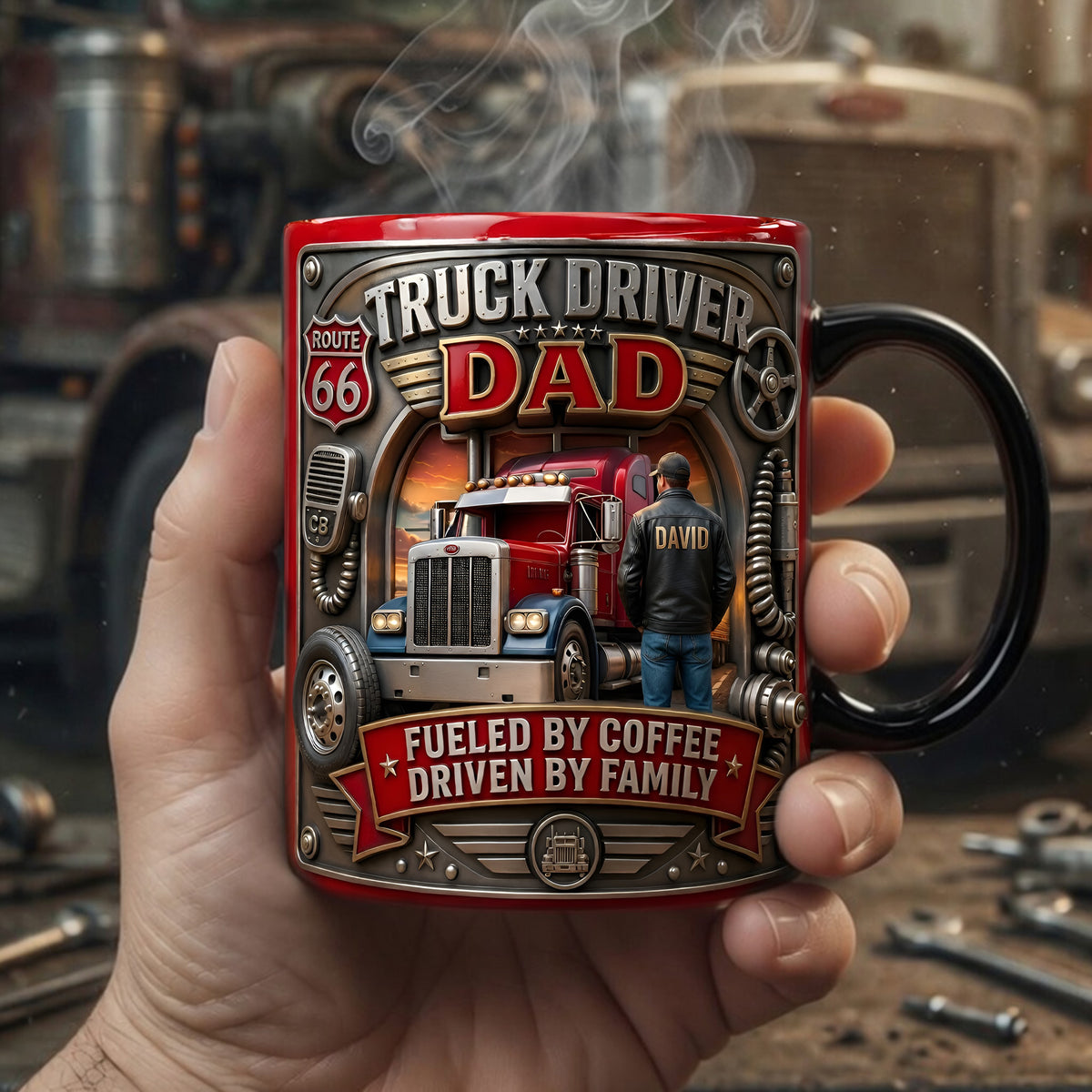 Truck Driver Dad Magic Mug - Personalized Father's Day Gifts 02TYLU060526-Homacus