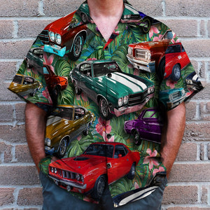 Muscle Car Hawaiian Shirt - Custom Car Photo Shirt - Floral Pattern (Car0902)-Homacus