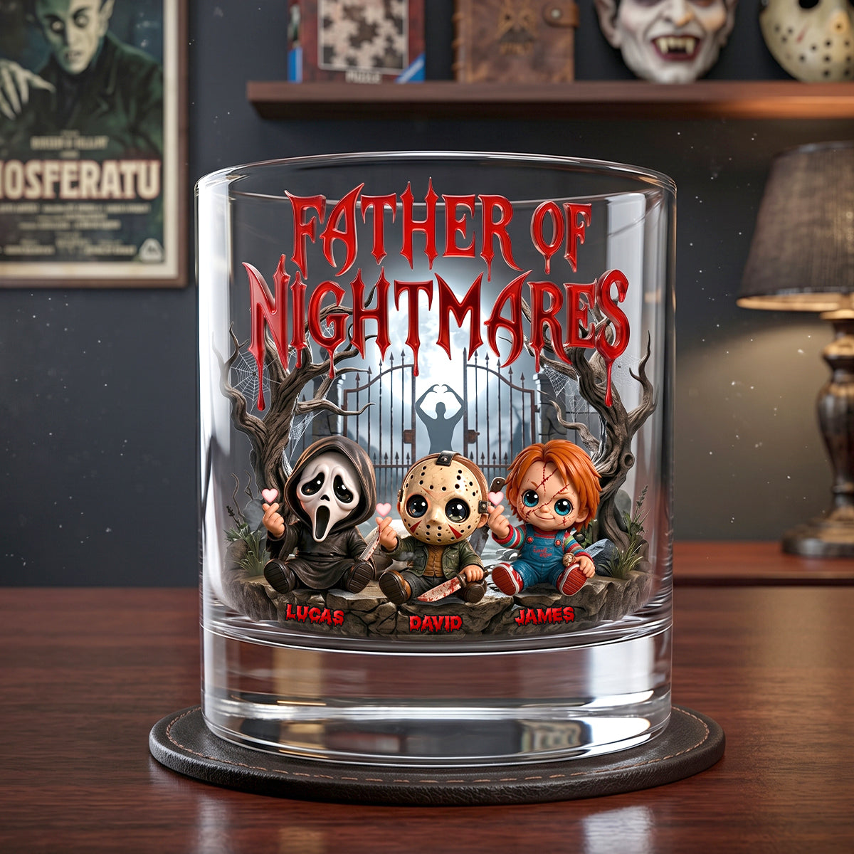 Father Of Nightmares Round Glass - Personalized Gifts For Dads 01PATN250426-Homacus