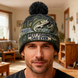 Personalized Gifts For Fishing Lovers Bobble Beanie Hat 03pamg090126-Homacus