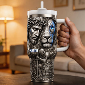 Jesus And Lion 40oz Tumbler - Personalized Gifts For Christians 04pamg200326-Homacus