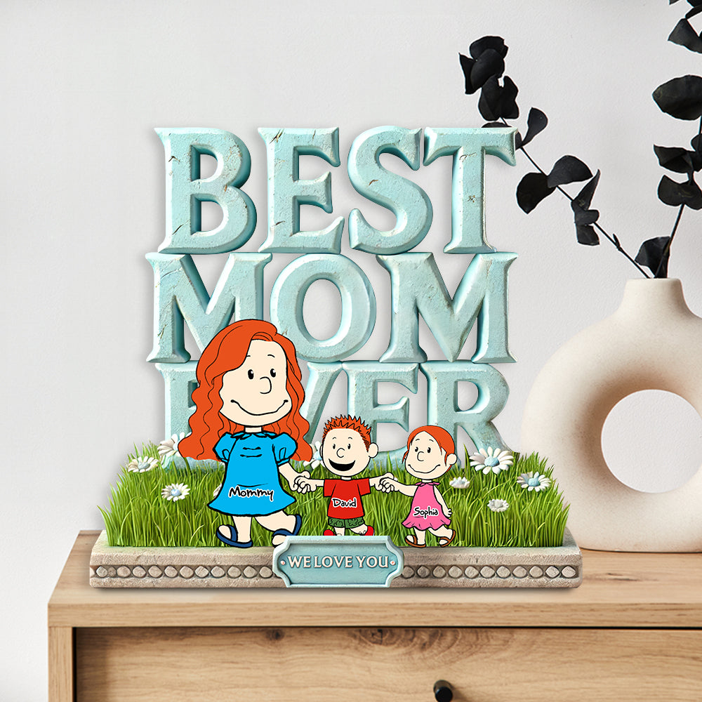Personalized Gift For Mom Plaque, Best Mom Ever-Homacus