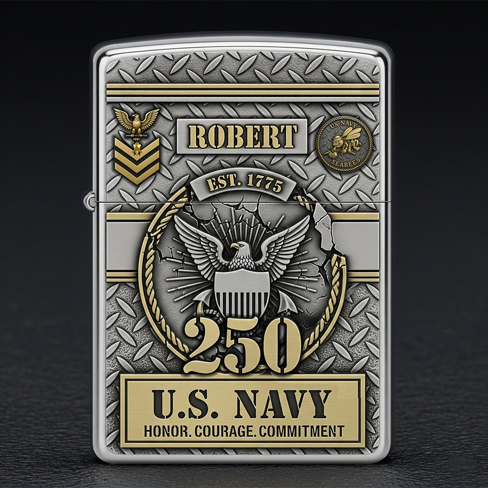 Military 250th Anniversary Flame Lighter - Custom Branch Division Logo For Veteran-Homacus
