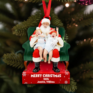 Crying on Santa’s Lap Ornament Custom Photo Christmas Gifts 02DTDT130925-Homacus