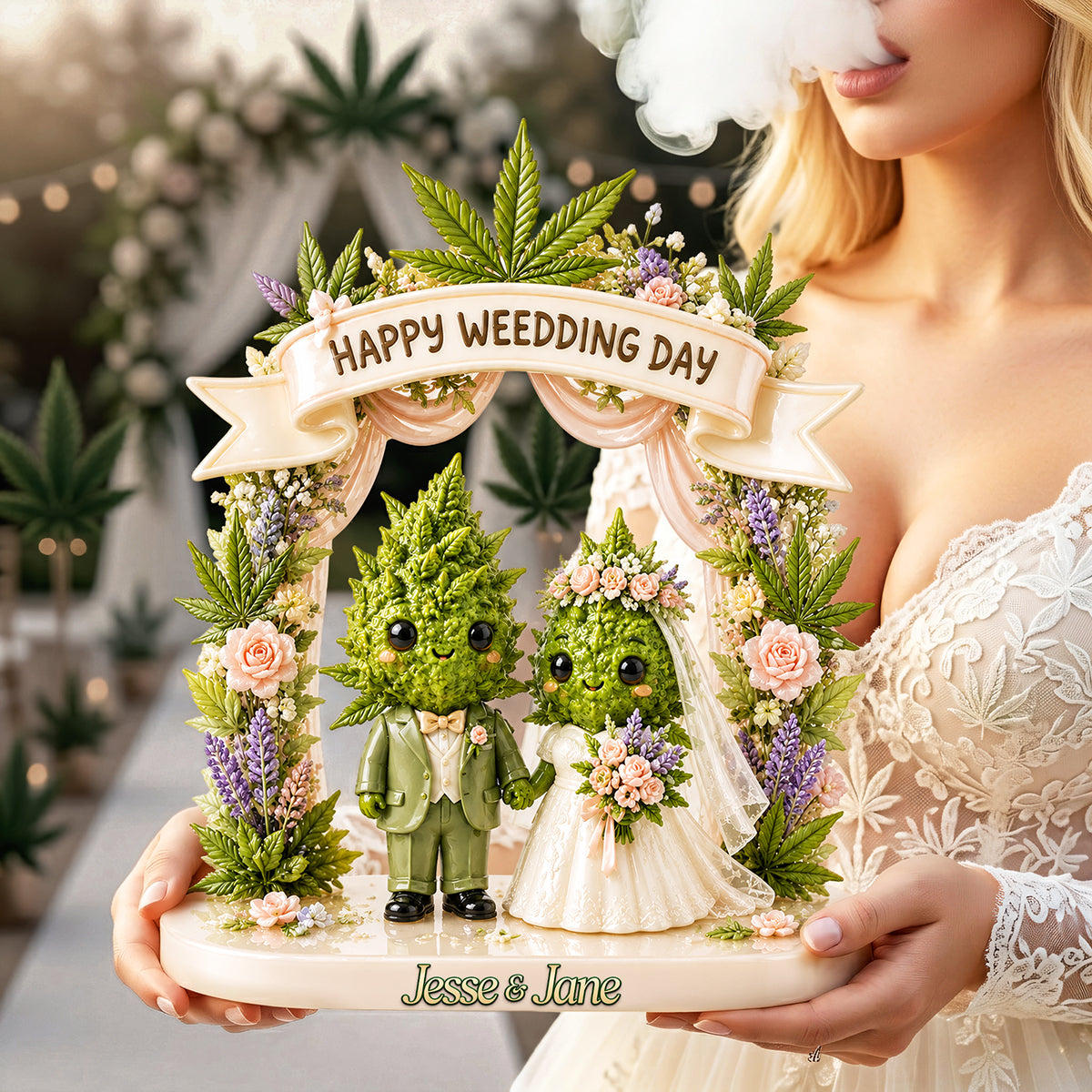 Stoner Wedding Couple Acrylic Plaque - Personalized Gifts For Couples 02tota010726-Homacus