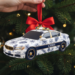 Christmas On Duty Police Car Ornament - Personalized Gifts For Police 02PGLU031025-Homacus