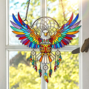 Radiant Winged Spirit Native American Suncatcher - Personalized Gifts For Boho Lovers 01NALU080725-Homacus