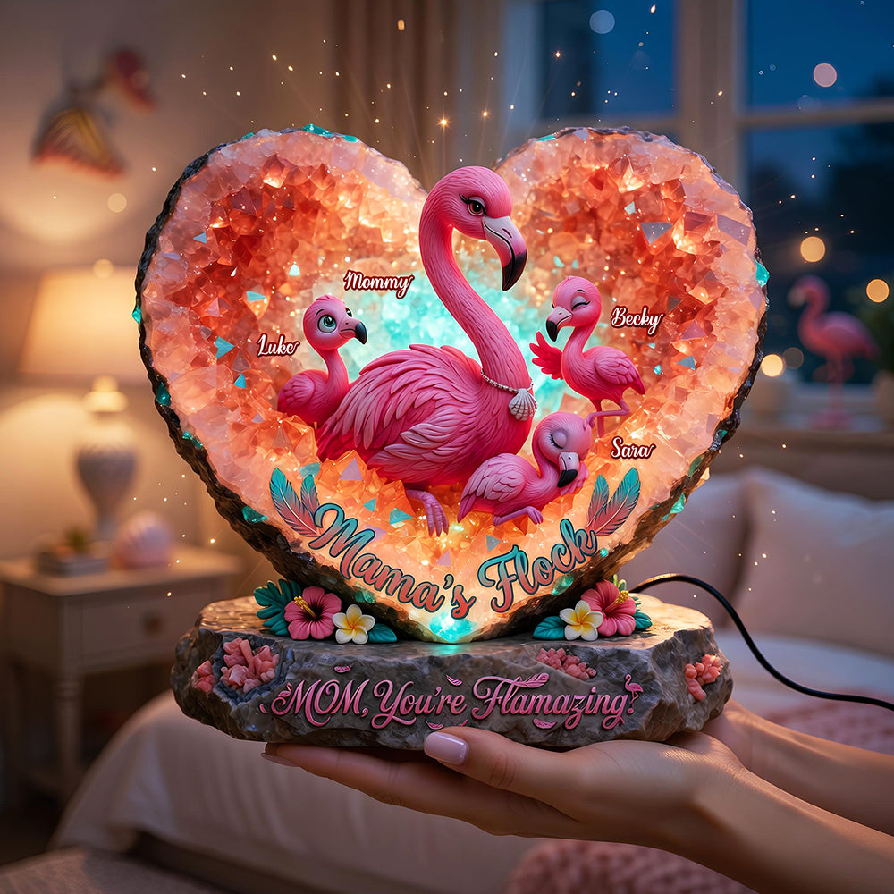 Flamingo Mama Light Box - Personalized Gifts For Mothers 02hudt130426-Homacus