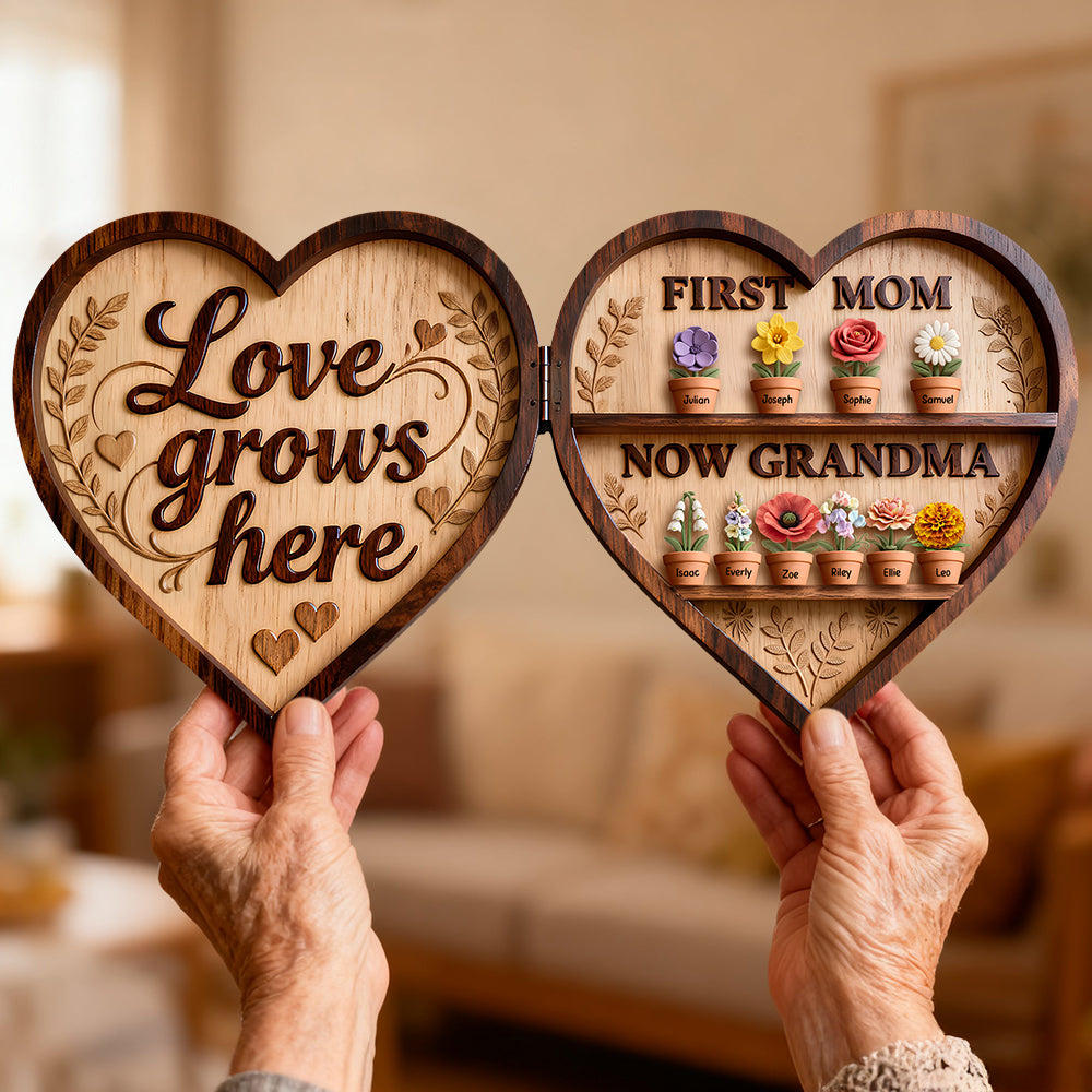 Love Grows Here Acrylic Plaque - Personalized Gifts For Mother's Day 02kidt070226-Homacus