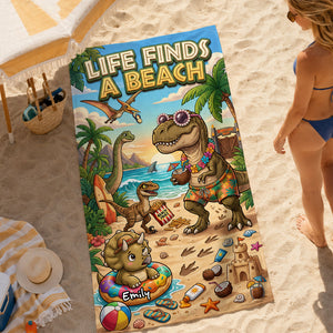 Prehistoric World Beach Towel - Personalized Gifts 04tydh160726