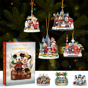 Travel Couple Custom Christmas Advent Calendar Acrylic Blind Box - Personalized Gift For Christmas Couple Blind Box 01NAMG151025-Homacus