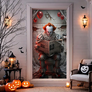 Creepy Toilet Scene Door Cover - Personalized Halloween Gifts For Horror Movie Fans 05hyqn190825-Homacus