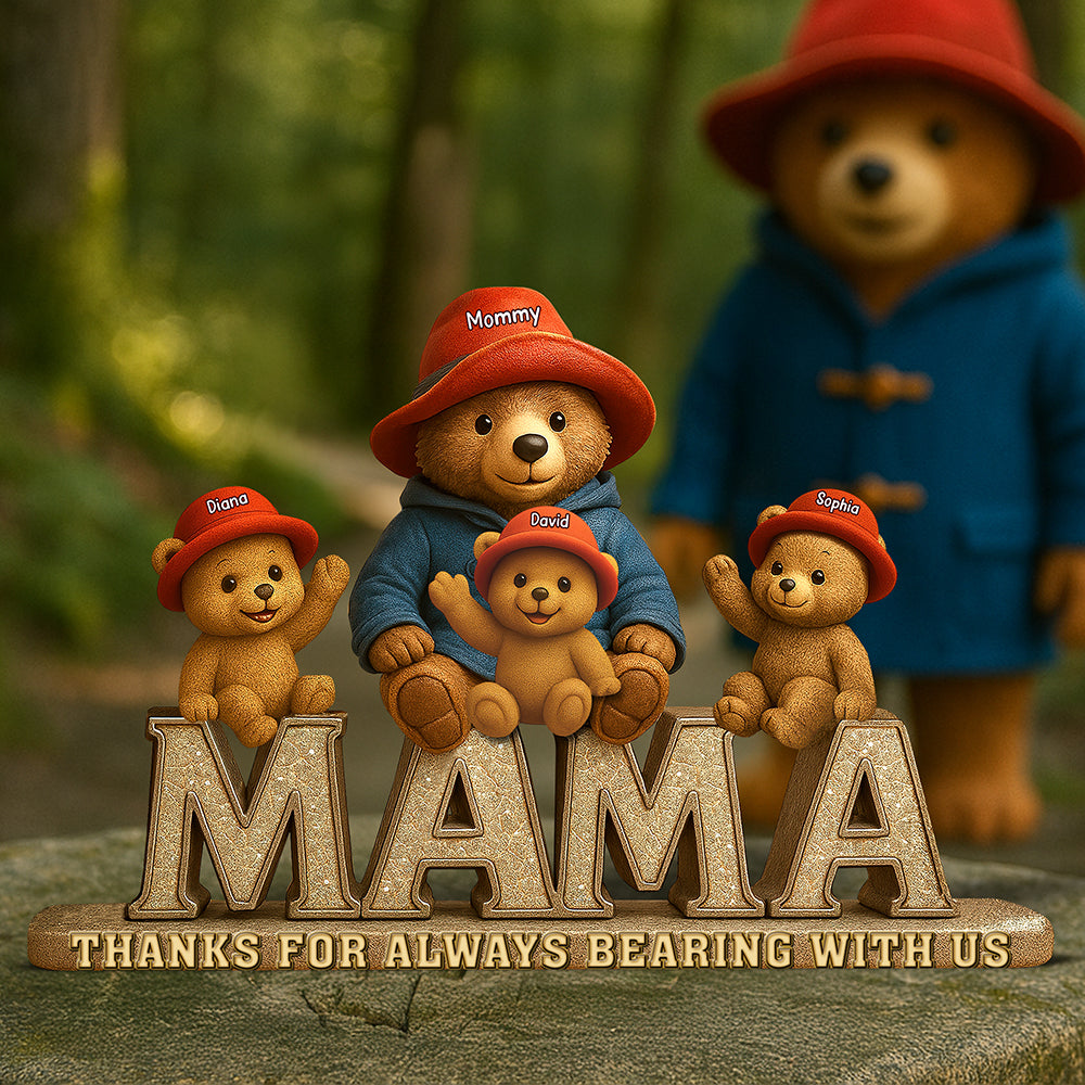 Bear Mom Plaque - Personalized Gift For Mother 03tgqn140425-Homacus