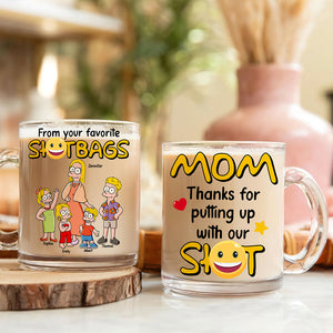 Funny Mom Clear Glass Mug With Handle - Personalized Gift For Mom 02NAQN030425PA-Homacus