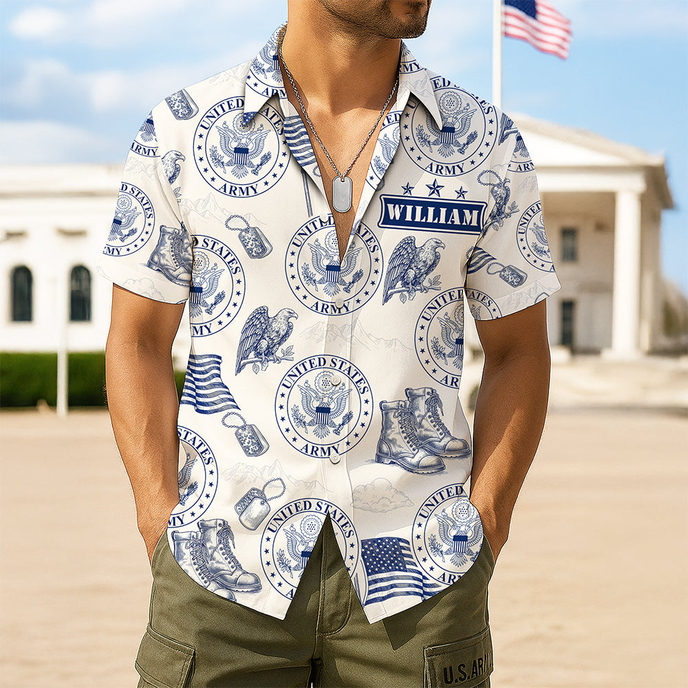 Bold Patriotic Hawaiian Shirt - Personalized Gifts For Soldier 02huqn210625-Homacus