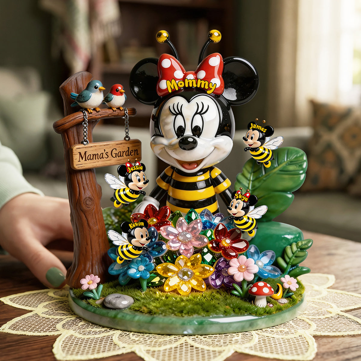 Busy Bee Mama Garden Acrylic Plaque - Personalized Gift For Mom 01TOTA230326-Homacus