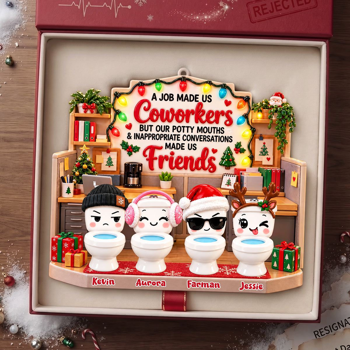 Funny Work Besties Christmas Ornament - Personalized Gifts For Coworker 02nata091026-Homacus