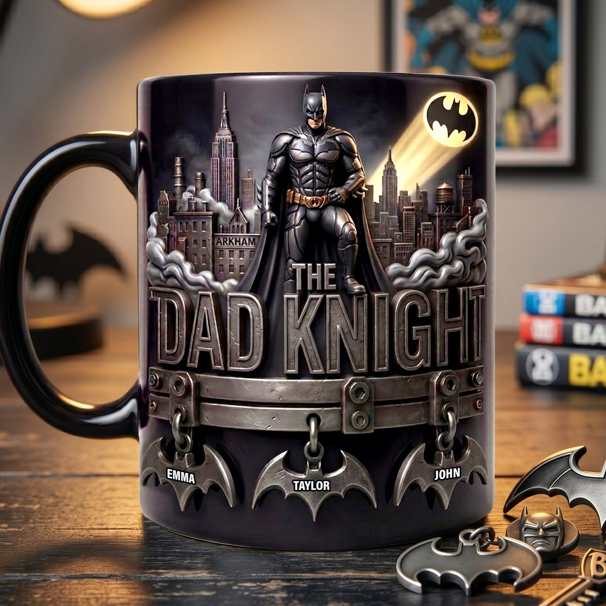 Knight Warrior Dad And Kids Magic Mug - Personalized Gifts For Father's Day Magic Mug 05OHLU200526-Homacus