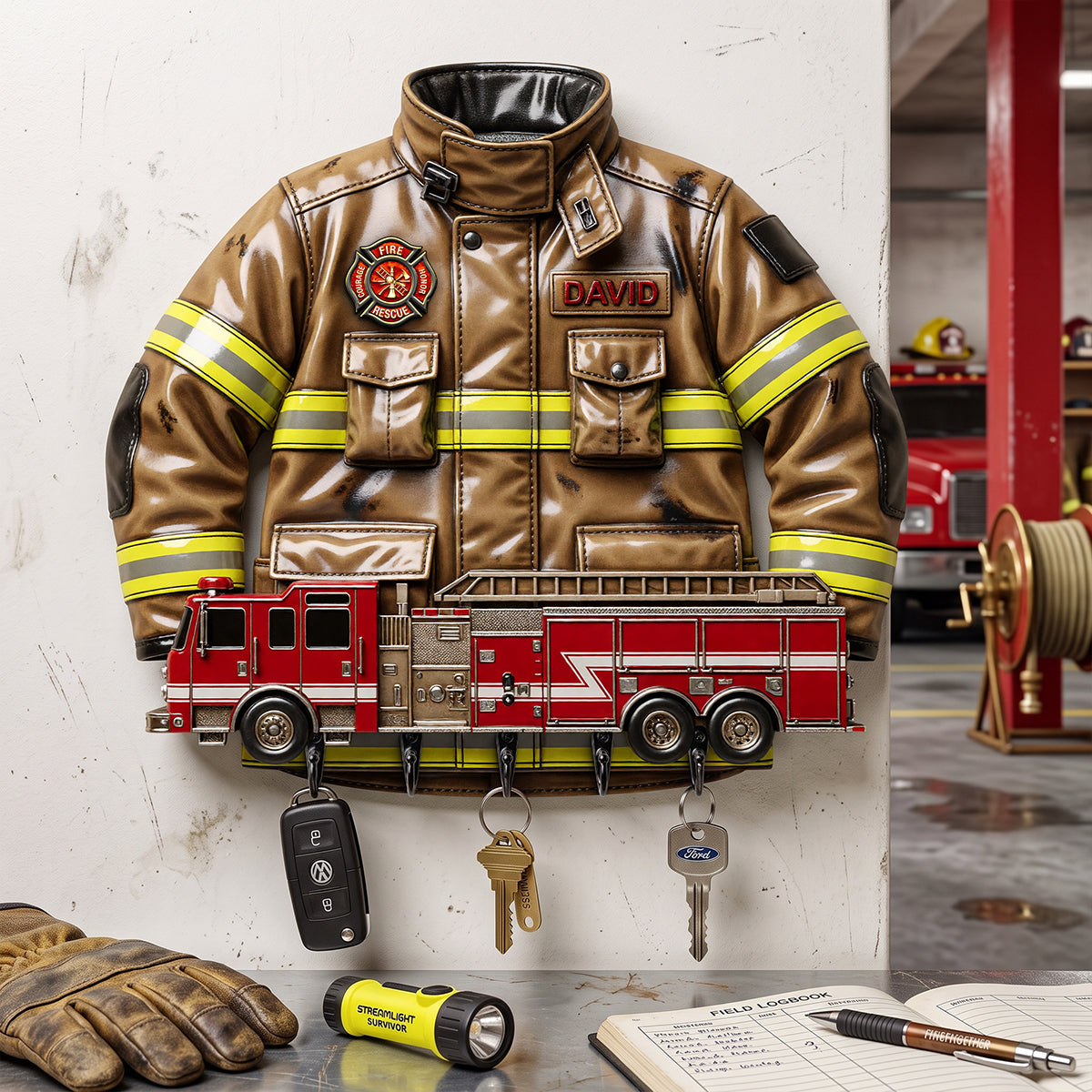 Firefighter Acrylic Key Hanger - Personalized Gifts 01tota240726-Homacus