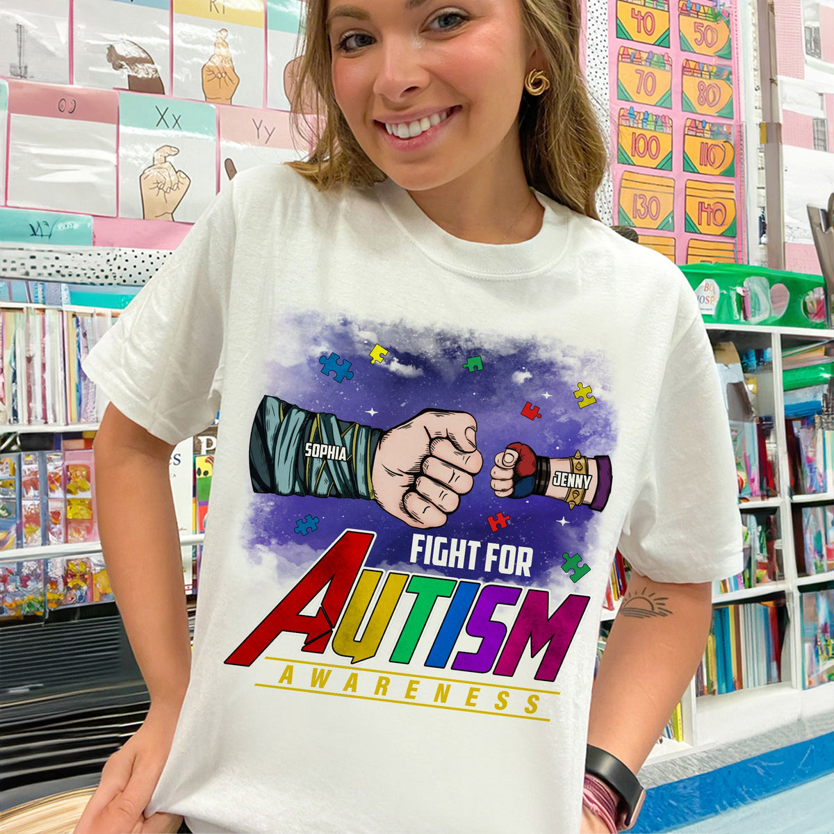 Personalized Gifts For Autism Mom Shirt 04tgtn260225ha Fight For Autism Awareness-Homacus