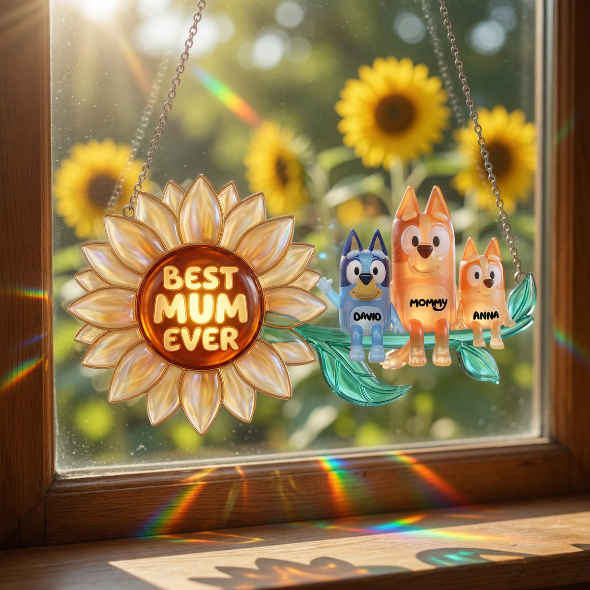 Best Mum Ever - Personalized Gifts For Mom Suncatcher Ornament 02nalu230426-Homacus