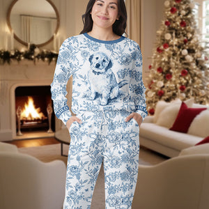 Toile de Jouy Pajama Set – Custom Photo Gifts for Dog Lovers 01pgqn090925-Homacus