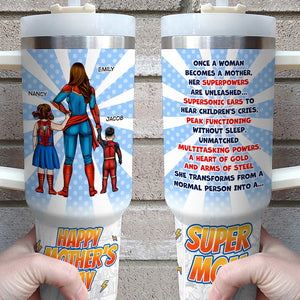 Super Mom Tumbler - Personalized Gifts For Happy Mother's Day-Homacus
