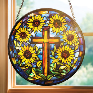 Personalized Gifts For Christian Stained Glass Christ Sunflower 01HUDT050325-Homacus