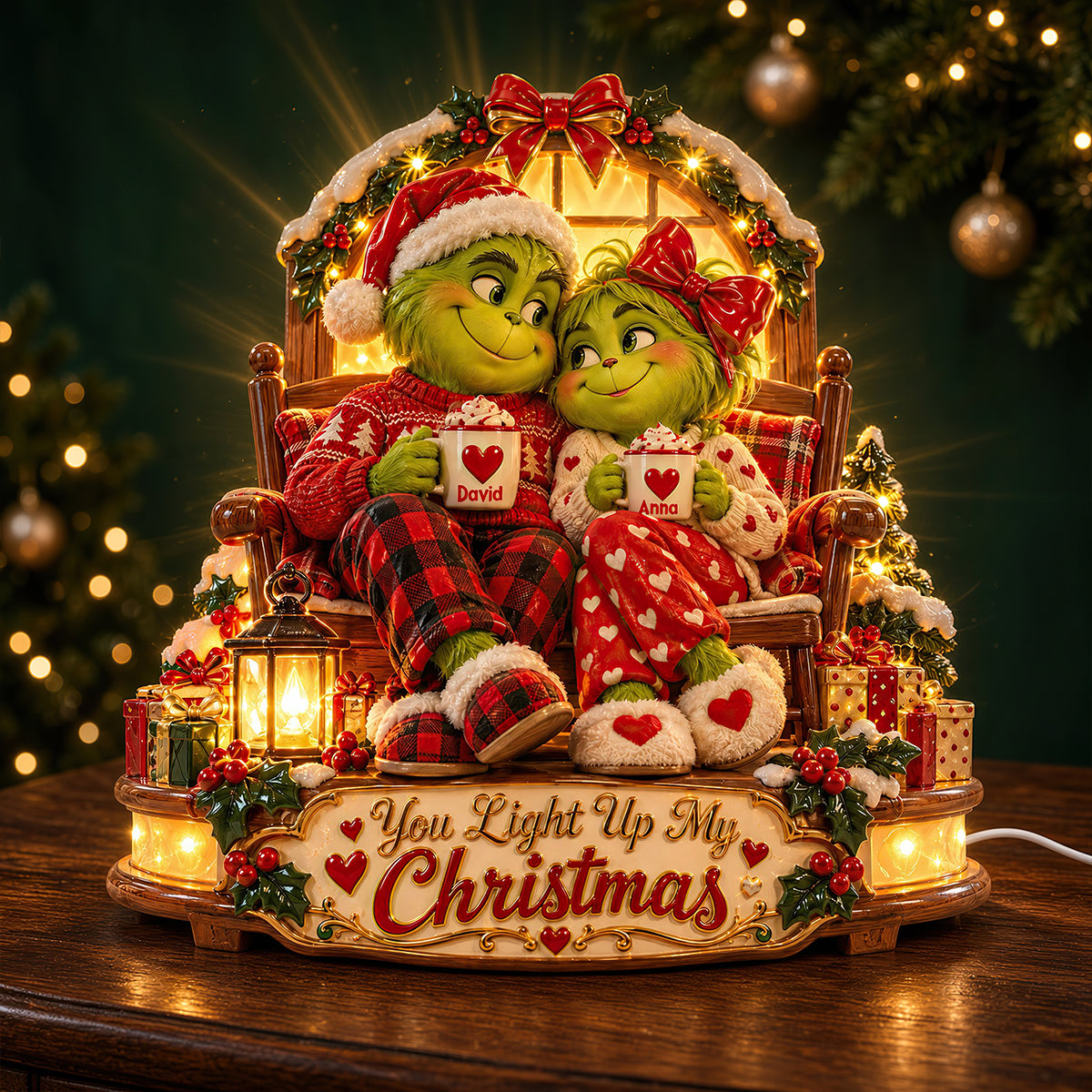 You Light Up My Christmas Acrylic Light Box - Personalized Gifts For Couple 01PGDT261026-Homacus