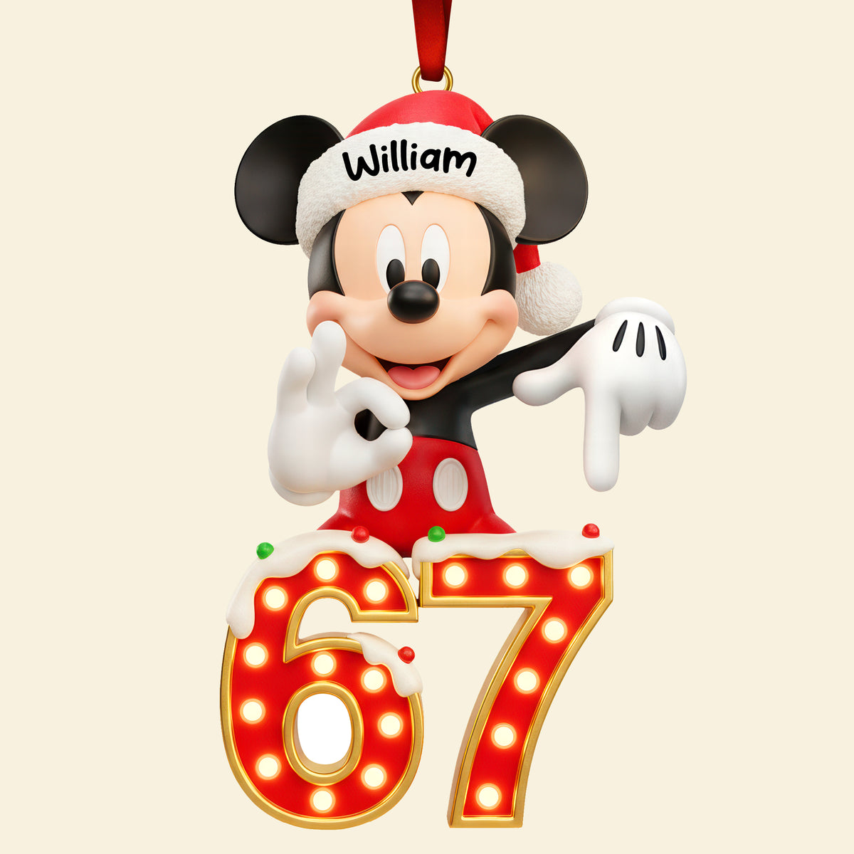 Cute Character Says Six Seven Acrylic Ornament - Personalized Christmas Gifts 03OHQN181125-Homacus