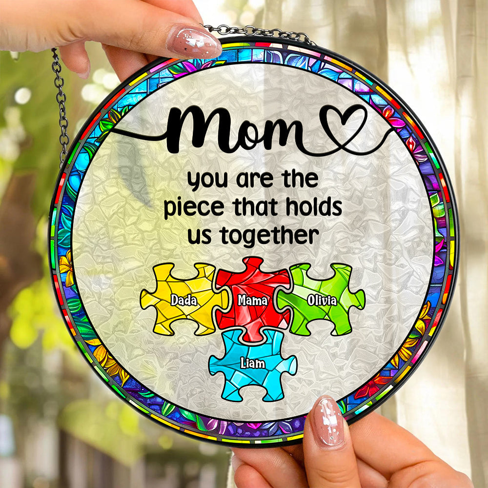 Puzzle Stained Glass - Personalized Gifts For Mom 02ACDT240325-Homacus