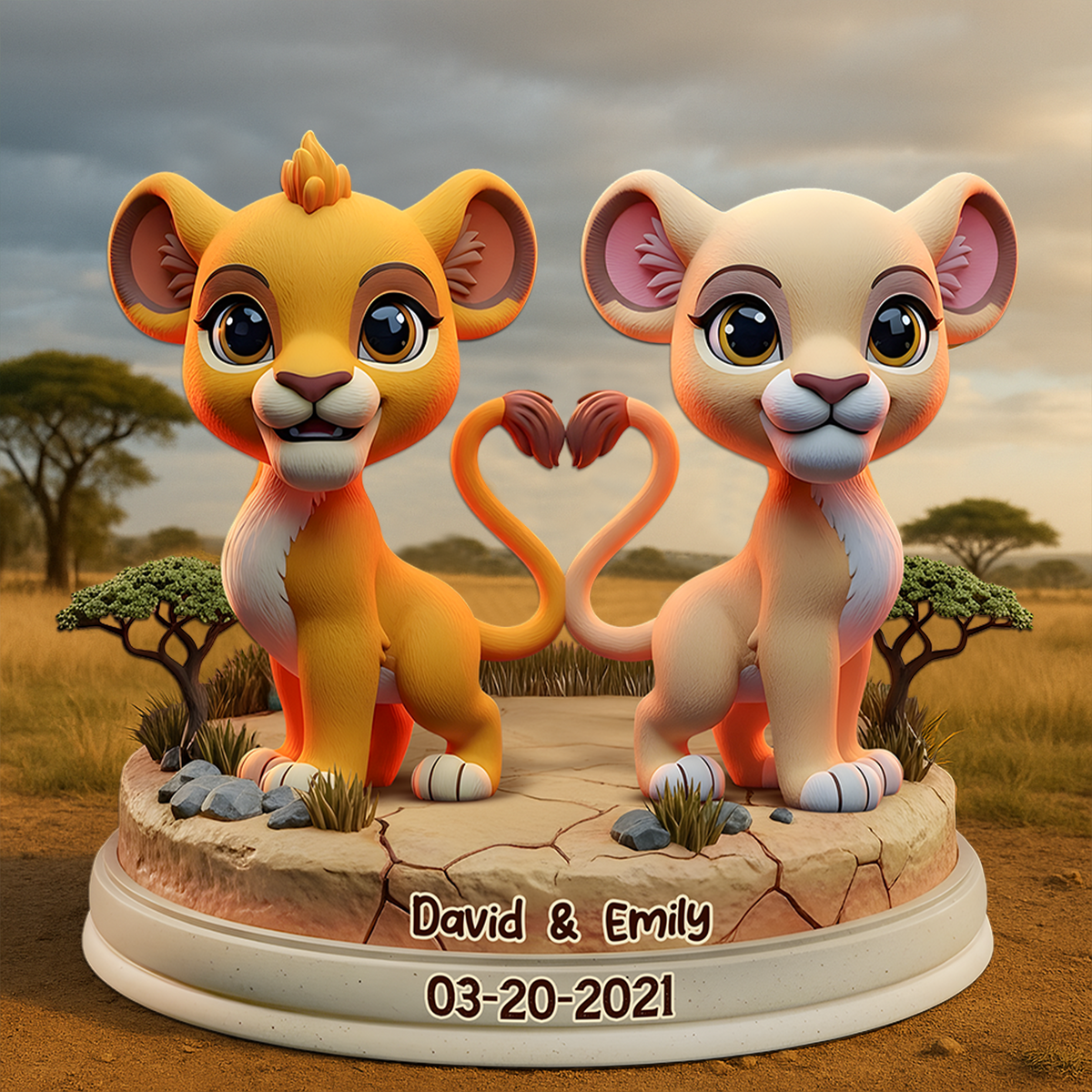 Lion Couple Acrylic Plaque - Personalized Gifts For Couple 04TOPU190625-Homacus