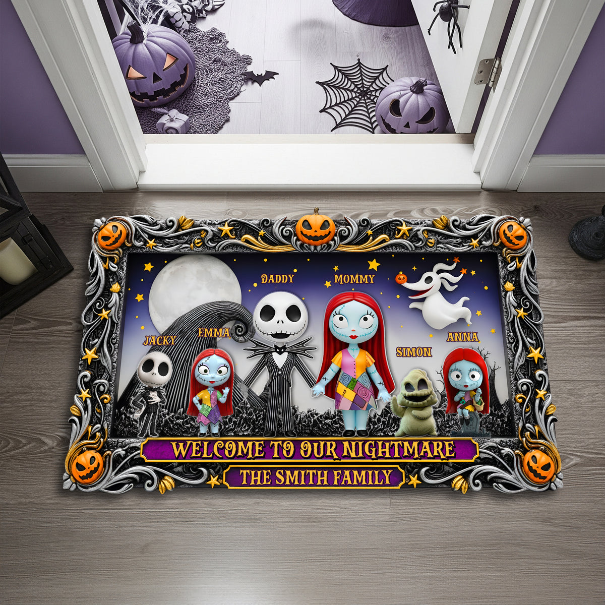 Welcome Creepy Family Doormat - Personalized Halloween Gifts For Family 04HULU030925-Homacus