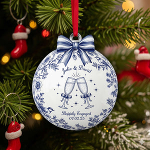 Happily Engaged Couple Ornament - Personalized Christmas Gifts For Couples 01PGLU060925-Homacus