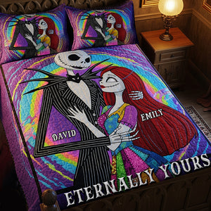 Psychedelic Couple Quilt Bed Set, Personalized Halloween Gifts For Couple 01qhqn090825-Homacus