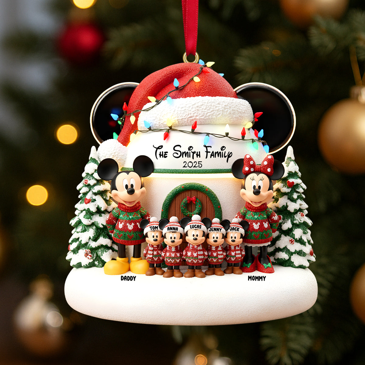 Cute Cartoon Family Personalized Gifts For Family Christmas Ornament 01totn271025-Homacus