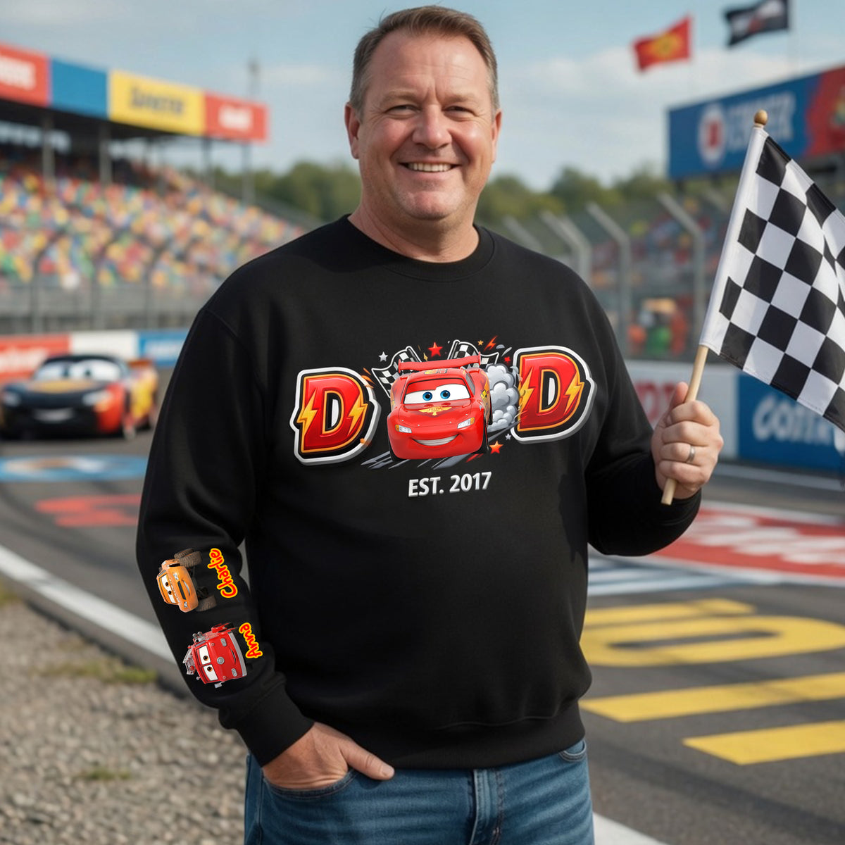 Racing Dad Crew Shirt - Personalized Father's Day Gifts 03nalu180526-Homacus