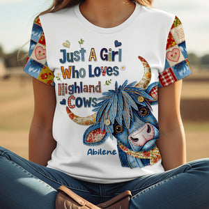 Highland Cow Girl Shirt Personalized Gifts For Cow Lovers 04NADT180625-Homacus