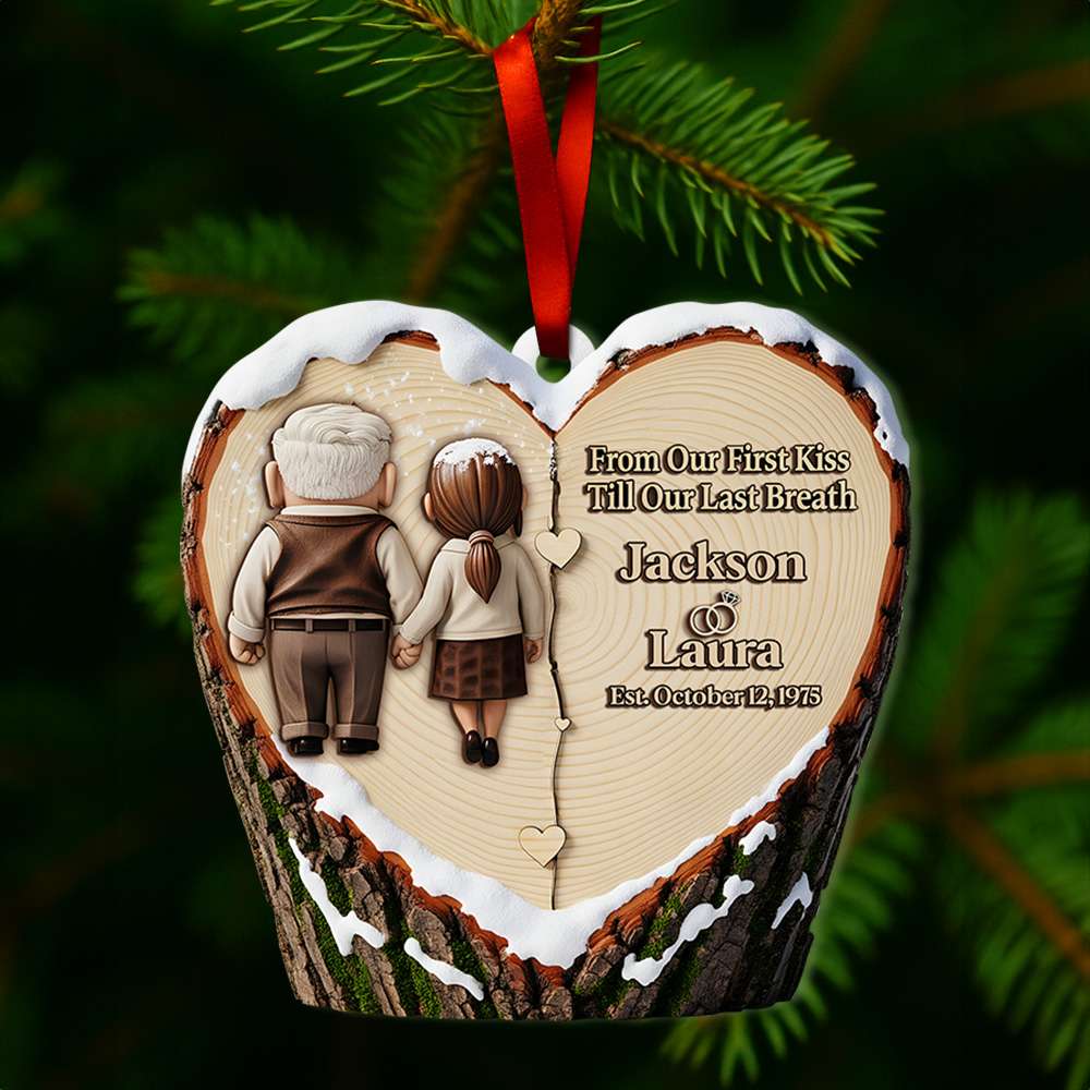 Holding Hands Old Couple Ornament - Personalized Christmas Anniversary Gifts For Couple 01OHLU110825-Homacus