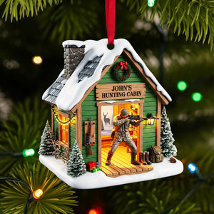 Hunting Cabin Christmas Ornament - Personalized Gift For Hunters 02OHLU140825-Homacus