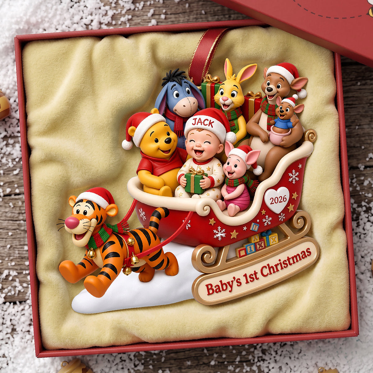 Baby First Christmas Riding in A Santa Sleigh Acrylic Ornament - Personalized Christmas Gifts For Kids 02tyta161026-Homacus