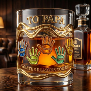 Papa’s Pride Glass Mug Personalized Father's Day Gifts 04PALU060426-Homacus