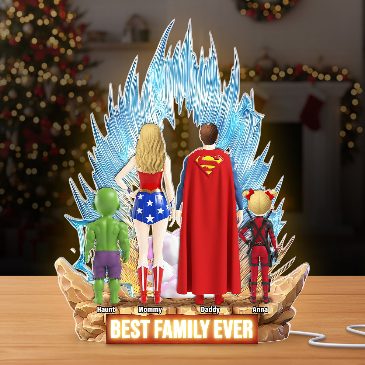 Best Family Ever Acrylic Light Box - Personalized Gifts For Family 02OHLU291025-Homacus