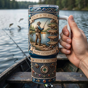 Reelin' In The Best Dad Tumbler - Personalized Gifts For Dad 01tyta240426-Homacus