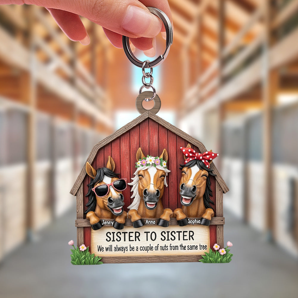 Funny Horse Gang Keychain - Personalized Gifts For Sisters 03qhtn300525-Homacus