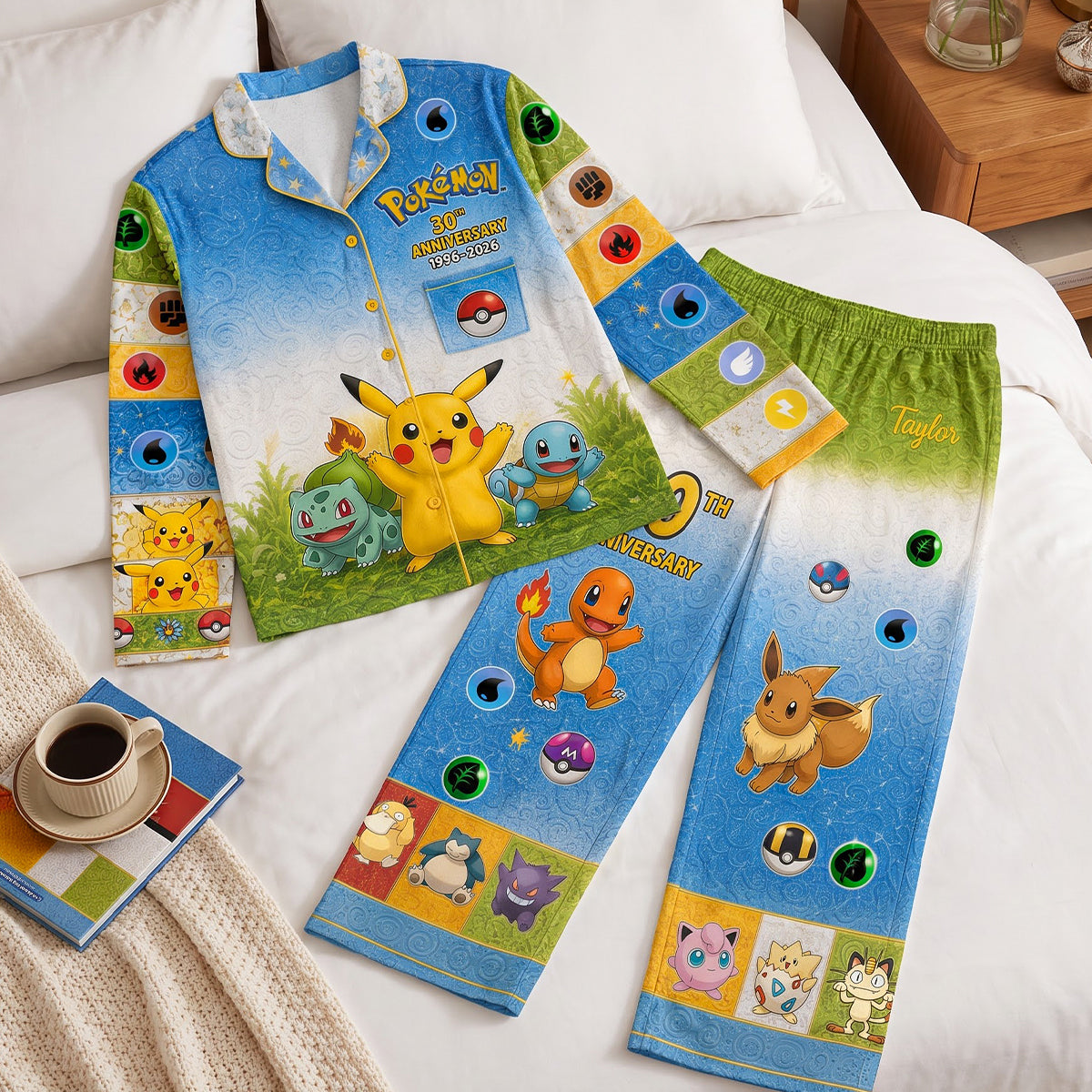 Pocker Creature Button Up Pajama Set, Personalized Gifts 03QHDH260826