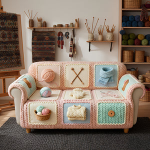 Knitting Quilted Sofa Cover - Personalized Gifts For Knitting Lover Quilted Sofa Cover 04KIDT040226-Homacus