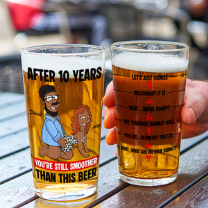 Playful Couple Beer Glass - Personalized Anniversary Gifts For Couples 02NALU140625-Homacus