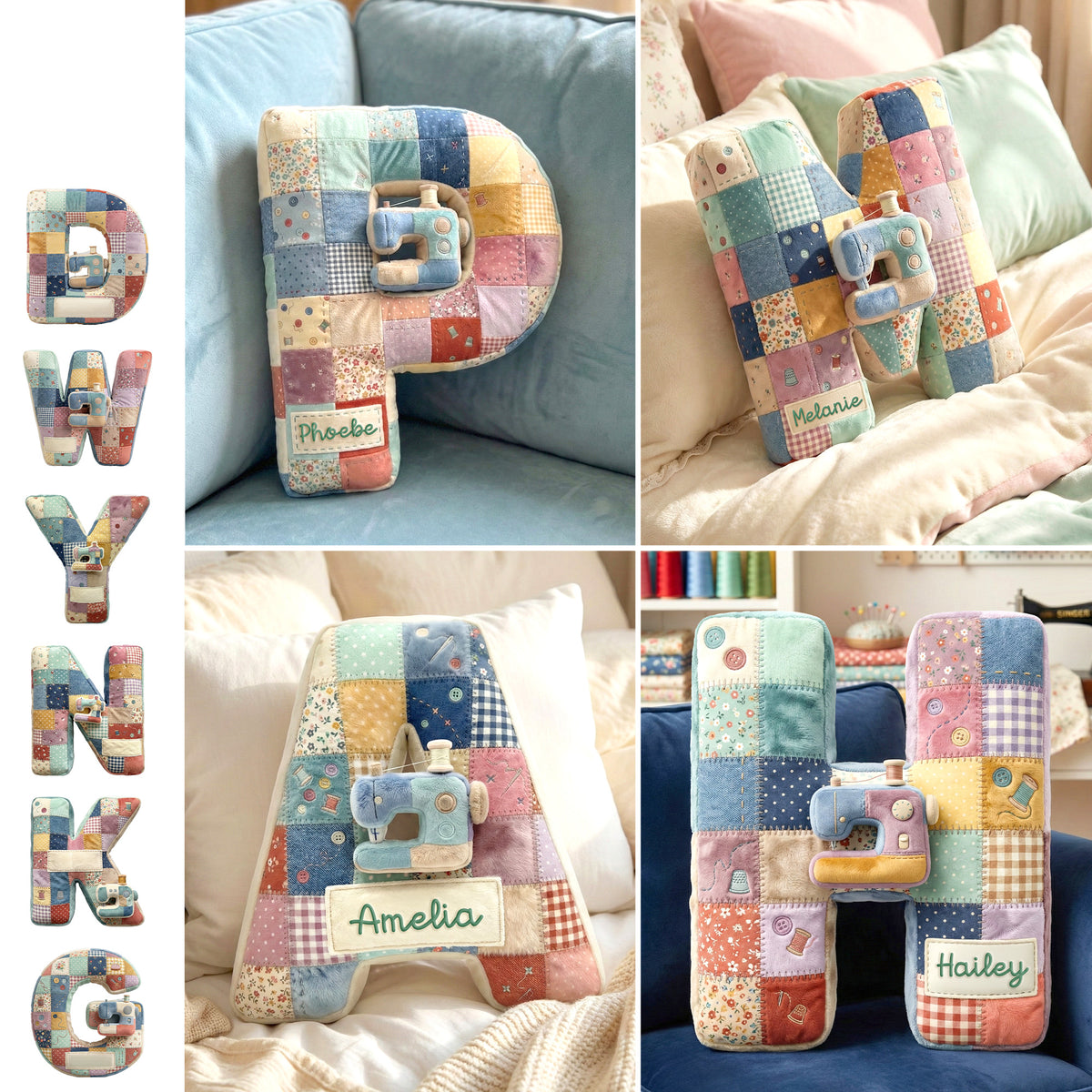 Sewing Alphabet Initial Letter Custom Shaped Pillow - Personalized Gifts For Sewing Lovers 02qhmg081225-Homacus